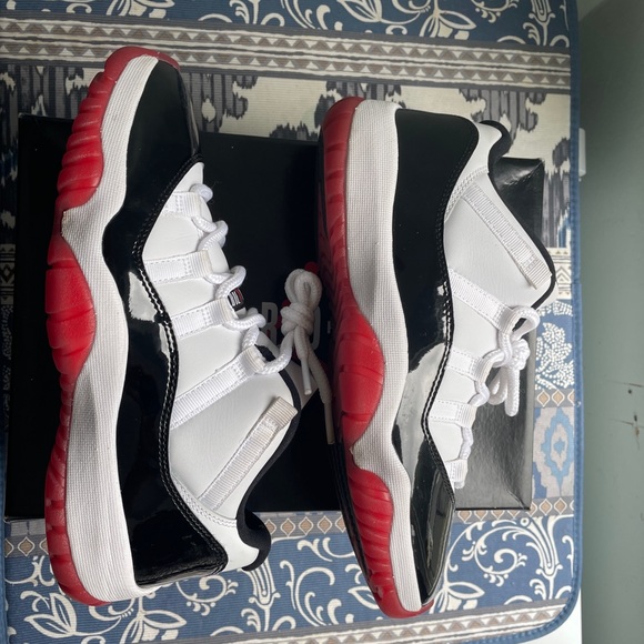High Top Jordan 11 11 Retro Black White And Red High Top Jordans
